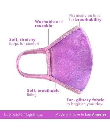 Buy Glitter Face Mask for Kids - Super Soft & Comfortable Lilac Glitter | International Shipping - Buy Online on GoSupps.com