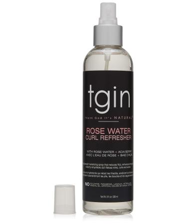 tgin Rose Water Curl Refresher for Curls - Natural Hair - Braids - Loc Spray - Protective Styles - 8 Oz