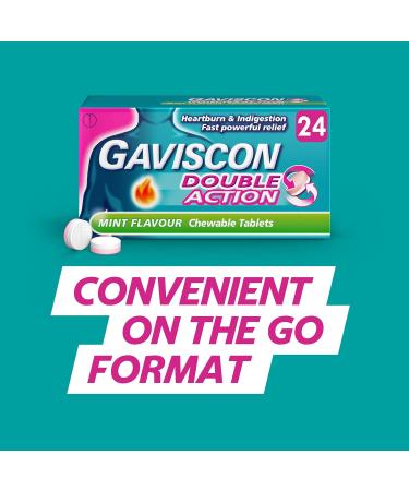 Gaviscon Double Action Tablets 24 Mint - Buy Online on GoSupps.com