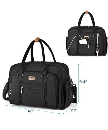 WELAVILA Diaper Bag Tote - Large Convertible Baby Bag with Changing Pad & Insulated Pockets - Unisex Multifunction Travel Diaper Tote (Black) - Buy Online on GoSupps.com