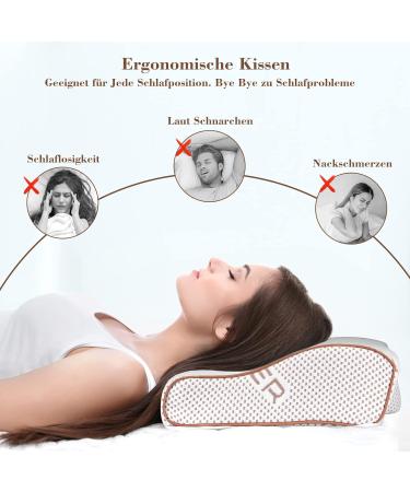 Buy Threads for Bed Orthopedic Memory Foam Neck Support Pillow with Cool Gel - Ergonomic Hi-Low Design Hypoallergenic Washable Cover Perfect 12cm-6cm Slope - 60x36x11/6cm - Buy Online on GoSupps.com