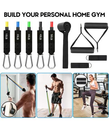17pcs Resistance Bands Set for Full Body Workout | Wide Handles, Door Anchor, Ankle Straps, Carry Bag | Home Gym & Outdoor Fitness - Buy Online on GoSupps.com