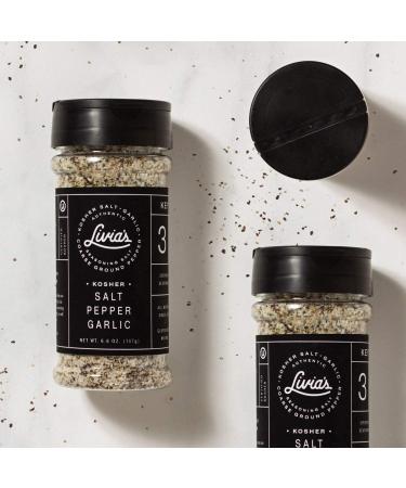 Livia's Seasoning - Kosher Salt, Black Pepper, Garlic Spice Blend - 24oz Jar - Buy Online on GoSupps.com