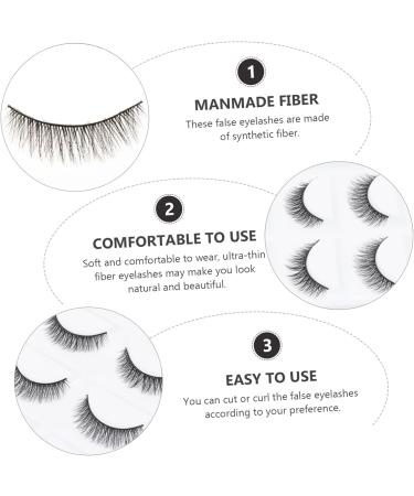 FOMIYES 10 Pairs Short False Eyelashes 3d Synthetic Eyelashes Fiber Makeup Eyelashes Dense Eyelashes Hair Eyelashes Lashes Stage Eyelash 6d Extend Artificial Fiber Cross - Buy Online on GoSupps.com