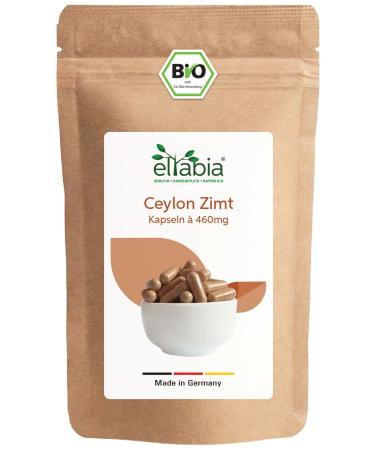 Bio Ceylon cinnamon capsules 500 pieces |Highly dosed 1840mg daily dose |Ceylon cinnamon with little Cumarin |The original in and without additives in Premium raw food quality 500 pieces (1 Pack)