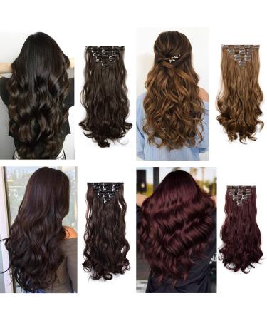 Feshfen Clip In Extensions Set - 7 Part 16 Clips Wavy Hair Extensions for Women - Light Blonde & Bleach Blonde - 50cm (18H613#) Synthetic Hair - Buy Online on GoSupps.com