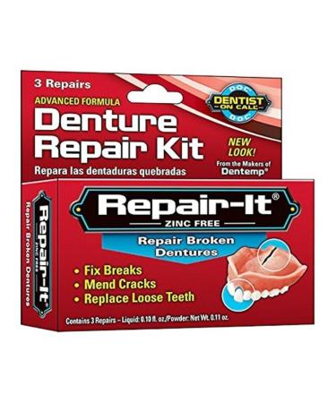 D.O.C. Repair-It Advanced Formula Denture Repair Kit 3 ea (Pack of 2)