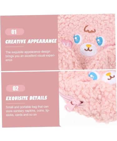 FRCOLOR Plush Cosmetic Bag Zipper Wallet Travel Organizer for Women - Pink 15.5X12X5.5CM - Buy Online on GoSupps.com