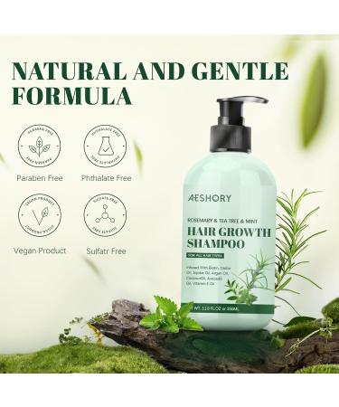 Rosemary Hair Growth Shampoo | Strengthening Rosemary Mint Formula with Tea Tree Biotin & Castor Oil for Thinning Hair - 11.8 Fl. oz - Buy Online on GoSupps.com
