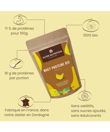 Alter Nutrition Organic Whey Protein Powder (500g Banana) - Buy Online on GoSupps.com