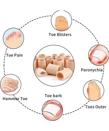 Gel Toe Tubes Sleeves For Corns, Blisters, and Calluses - 8 Piece Set for Toe Cushion and Protection - Buy Online on GoSupps.com