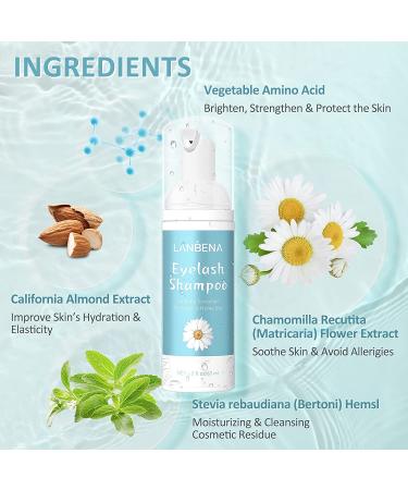 LANBENA Eyelash Extension Cleanser - Lash Foam Shampoo for Salon and Home Use (60ml) - Buy Online on GoSupps.com