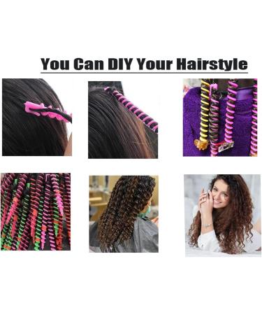 26 Pieces 6inch Spiral Hair Perm Rod Colorful Plastic Long/Medium Hair Barber Hairdressing Styling Curling Perm Rod No Heat Hair Curlers for Women Girls - Buy Online on GoSupps.com