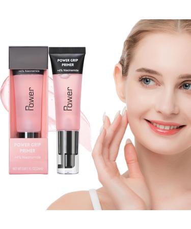 Power Grip Primer Power Grip Foundation Gel-Based Powder Clear Grip Primer Power Face Primer Hydrating Gripping Primer Hydrating Face Primer Makeup Pore Minimiser Primer for Long-Lasting Makeup (Pink)