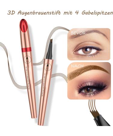 EONFAVE Microblading Eyebrow Pencil 2025 Eyebrow Pencil Hair Drawing Waterproof & SmudgeProof Magic Eyebrow Pencil with 4 Fork Tips 3D Eyebrow Color Dark Brown Natural for Men and Dark Brown 04 g 1er Pack - Buy Online on GoSupps.com