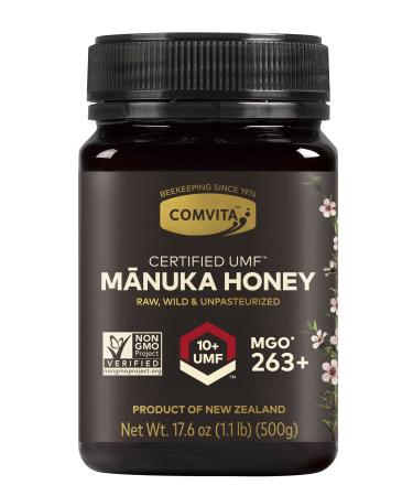 Comvita Certified UMF 10+ (MGO 263+) Raw Manuka Honey, Non-GMO Superfood, 17.6 oz 1.1 Pound (Pack of 1)