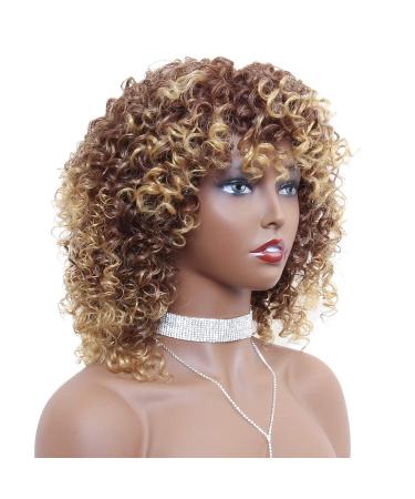 Ombre Afro Kinky Curly Wigs for Black Women | Synthetic Curly Hair - Perfect Daily Style - Buy Online on GoSupps.com