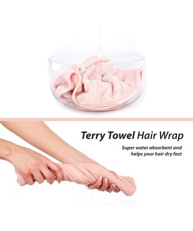 Cacala Terry Hair Towel Wrap Set - Super Absorbent Hair Turban with Buttons | Non-Frizz Cotton Hair Wrap for Wet Hair | Includes Holding Loop and Accessories - Buy Online on GoSupps.com