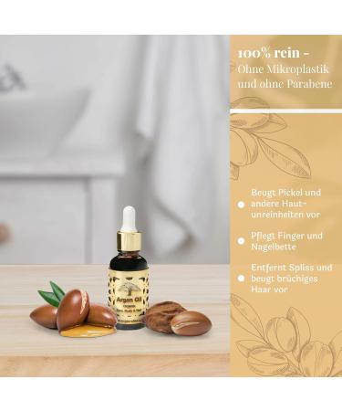  R&M Beauty-Oleo R&M Organic Cold Pressed Argan Oil - Fair Trade Moroccan Oil for Hair Face Nails & Lips Scars & Pimples & Massage Oil - Bottle - Buy Online on GoSupps.com
