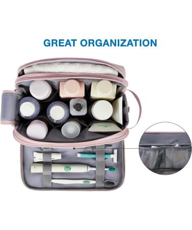 BAGSMART Women's Large Pink Travel Toiletry Bag Organizer - Water-Resistant Dopp Kit for Makeups & Toiletries - Buy Online on GoSupps.com