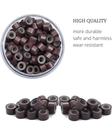 Yamel Micro Links Bead Hair Extensions Rings 480 Pieces 5mm Medium Brown Silicone Lined Beads for Human Hair Extensions - Buy Online on GoSupps.com