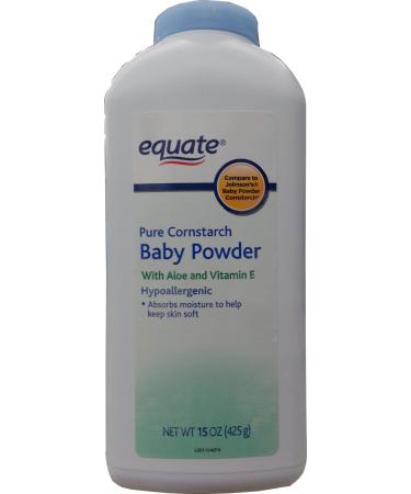 Equate Pure Cornstarch Baby Powder With Aloe and Vitamin E, 15oz by Judastice