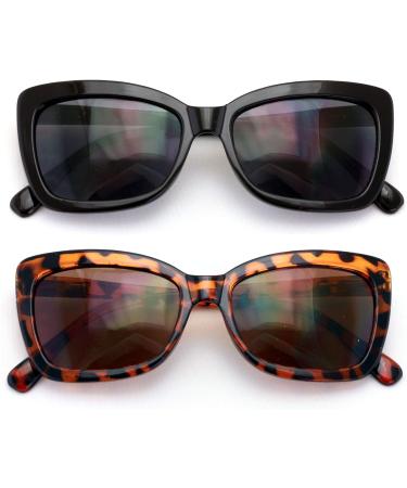 Bifocal Women s Butterfly Sunglasses - Fun Cateye Outdoor Readers in Black & Tortoise - 2.0x Magnification - Stylish & UV Protection - Buy Online on GoSupps.com