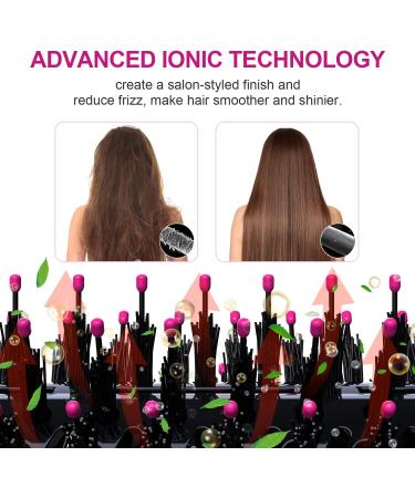 Professional 4-in-1 Hot Air Brush & Hair Dryer Styler - Pink | Negative Ion Anti-Frizz Technology | Mothers Day Gift - Buy Online on GoSupps.com