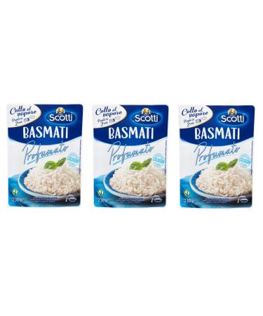 Italian Gourmet E.R. Scotti Basmati Rice 230g Ready to Steam Pack of 3