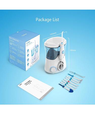 Apiker Water Flosser with 8 Tips, 10 Pressure Settings and 600ml Tank - Family Dental Oral Irrigator for Teeth Braces (White) - Buy Online on GoSupps.com