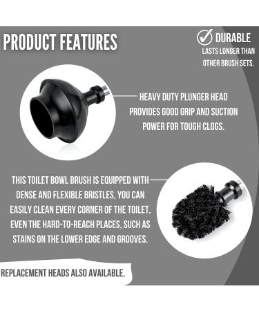 Stainless Steel Toilet Brush and Plunger Combo Set - ToiletTree Modern Deluxe 2 Pack - 4.5 x 9.75 x 18.5 - Buy Online on GoSupps.com