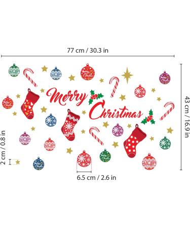 Wallflexi Christmas Decorations Wall Stickers - Merry Christmas Decoration Set | Multicolour Wall Murals Decals for Living Room, Children's Nursery, School, Restaurant, Cafe, Hotel, Home, Office D cor - Buy Online on GoSupps.com