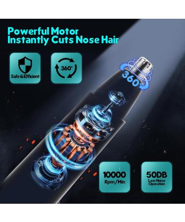 FEITA Ear and Nose Hair Trimmer for Men - Rechargeable Cordless 360 Rotating Dual-Blade Waterproof Nose Clippers - Perfect Gifts for Dad & Him Black - Buy Online on GoSupps.com