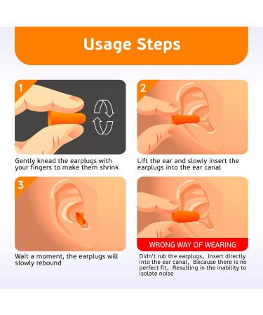 Buy 200Pcs Soft Foam Ear Plugs - Noise Cancelling Slow Rebound Disposable for Sleeping Snoring Shooting Study & Travel (Orange) - International Shipping Available - Buy Online on GoSupps.com