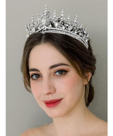 SWEETV Silver Queen Crown Tiara for Women - Wedding & Prom Headpiece - Buy Online on GoSupps.com