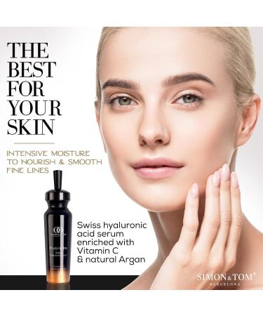 Simon&Tom Pure Hydra - Supreme Face Serum with Swiss Hyaluronic Acid - Rich in Vitamin C and Argan Stem Cells - Intensive Hydration Gel - For all skin types/30ml - Made in Spain - Buy Online on GoSupps.com
