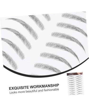 POPETPOP 12 Sheets waterproof eyebrow stickers eyebrow water transfer artificial eyebrows false eyebrows for 1 count (Pack of 1) Black - Buy Online on GoSupps.com