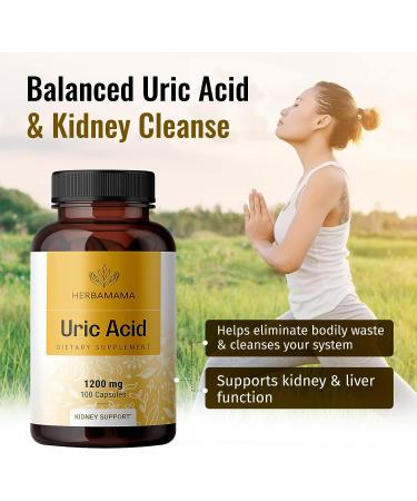 Organic Uric Acid Support Capsules with Tart Cherry, Celery & Turmeric - Joint Function & Body Cleanse - Vegan & Non-GMO - 1200mg, 100 Capsules - Buy Online on GoSupps.com