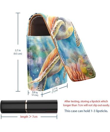 Travel Lipstick Organizer Case with Mirror | Portable Makeup Bag | Underwater Sea Turtle Design - Buy Online on GoSupps.com