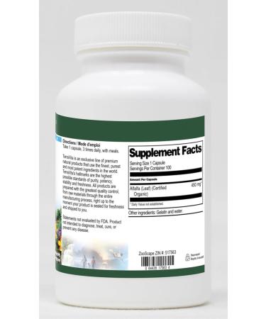 Alfalfa Leaf (Certified Organic) - 450 mg (100 Capsules ZIN: 517563) - 3 Pack - Buy Online on GoSupps.com