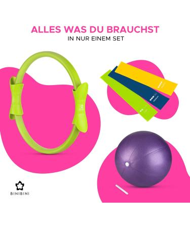 Buy Binibini Pilates Ring Set - Complete 5-Part Home Fitness Set with Pilates Ball Fitness Straps & Terra Bands for Optimal Health & Strength Training - Buy Online on GoSupps.com