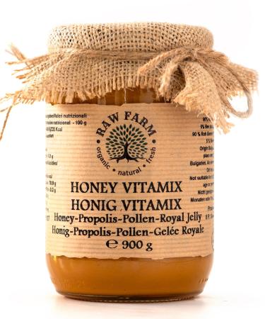 900 g Honey VitaMix Propolis Pollen Royal Jelly Beeswax Immune Booster - Raw Farm