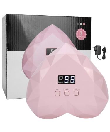 UV lamp nail dryer 48W LED nail lamp portable professional nail dryer with 24 LED lamps 30s / 60s / 90s Semi Permanent UV lamp LED nail dryer (pink)