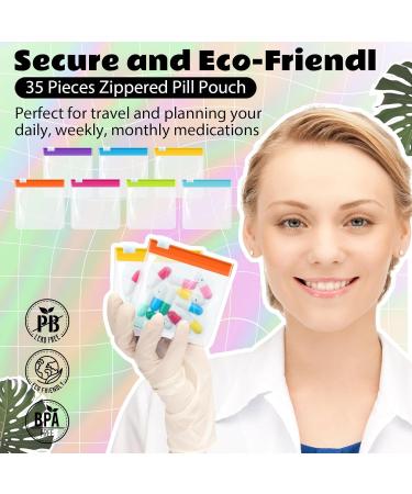 Buy Sherr 29 Pcs Zippered Pill Pouch Bags - Reusable Clear Plastic Travel Medicine Organizer & Storage Pouches with Slide Lock | International Shipping Available - Buy Online on GoSupps.com