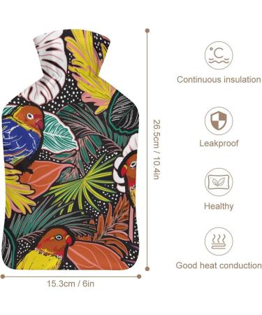 Color Bird Hot Water Bottle with Plush Cover - Perfect Hand Warmer for Adults & Children | 26.5x15.3cm | International Shipping - Buy Online on GoSupps.com