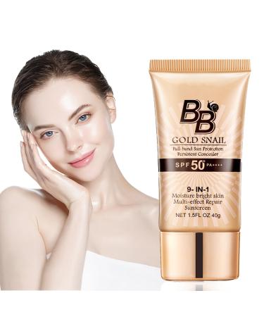 BB cream with light protection factor Gold Snail Sunscreen Gold Snail SunScreen BB Cream Facial Sun Block SPF 50+ brightening BB cream long-lasting waterproof make-up primer BB cream for women