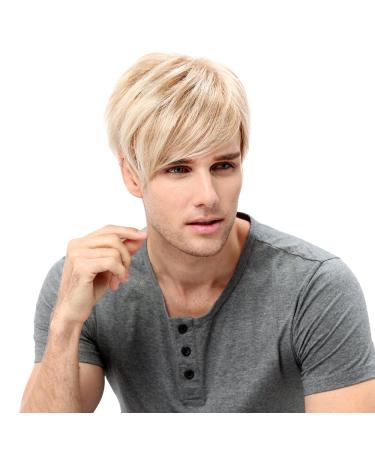 STfantasy Men's Blonde Short Straight Layered Wig - Two-tone Mixed Cosplay Wig for International Shipping - Buy Online on GoSupps.com