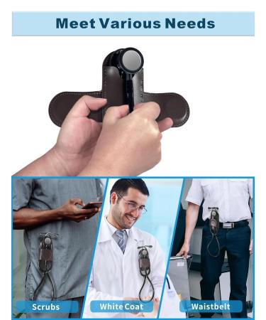 Premium Genuine Leather Stethoscope Holder | Durable & Magnetic Closure for Doctors & Nurses | Easy Access Design - Brown - Buy Online on GoSupps.com