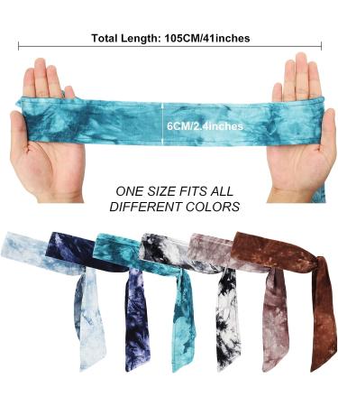 Whaline 6Pcs Tie Dye Sport Headband Set - Elastic Non-Slip Head Wrap for Men and Women | Perfect for Working Out, Running, and Athletics | Multicolored Sweatband Set - Buy Online on GoSupps.com