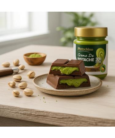 NEW Pistachino Cr me de Pistache 30% Antep Sans Glucose Sans Conservateurs | Texture Onctueuse et Gourmande P te Tartiner Premium 200 g Id ale pour Cr pes G teaux Viennoiseries et P tisserie - Buy Online on GoSupps.com